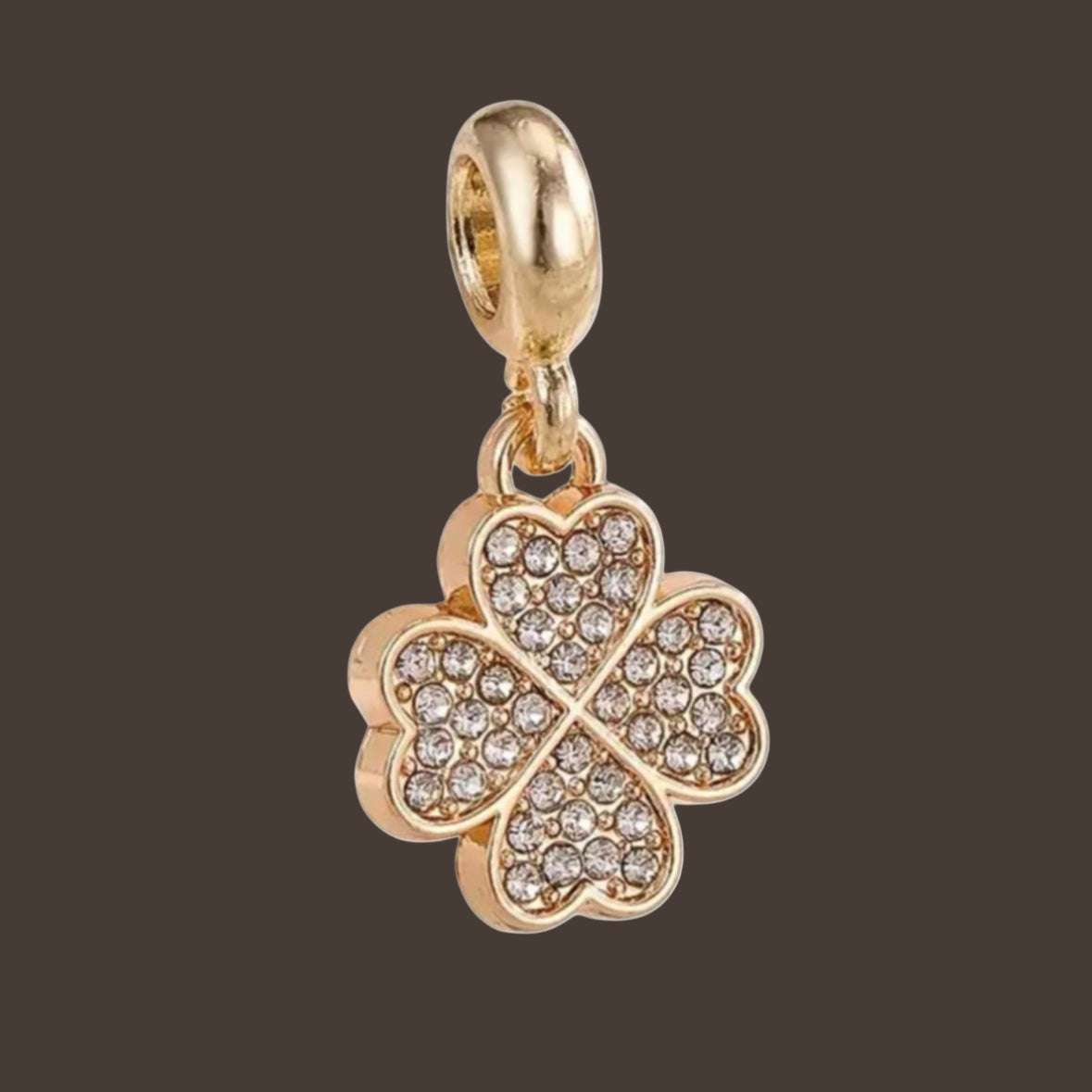 Zirkonia Kleeblatt Flower Charm-Anhänger