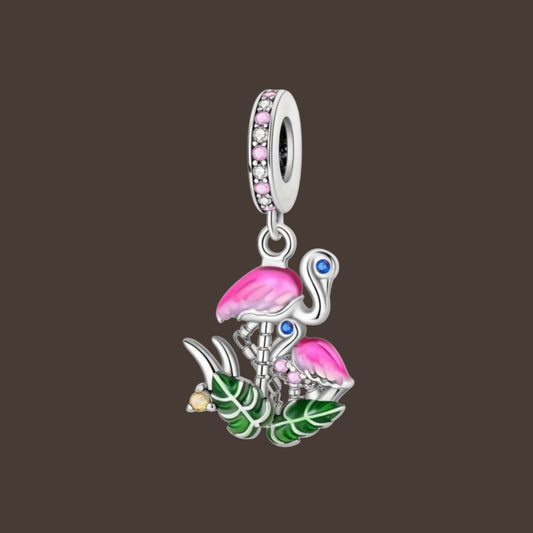 Flamingo Anhänger-Charm Sterlingsilber 925