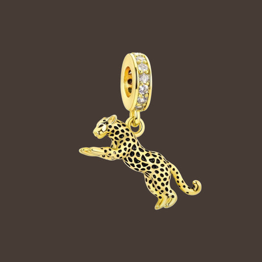 Leopard Anhänger-Charm Sterlingsilber 925